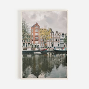 European City Photography, Amsterdam Canal, Netherlands Wall Art, Travel Print, Boho Wall Art, Canal Photography, Europe Print