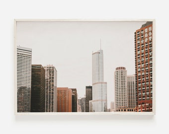 Chicago Photography, Chicago Travel Poster, Chicago Skyline, Chicago Wall Art, Chicago Decor, Modern Wall Art, Urban City Print