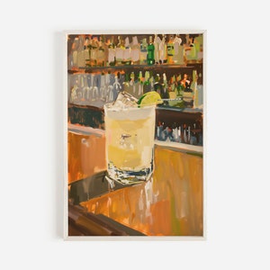 Whiskey Sour Art Print, Bar Cart Decor, Whiskey Sour Cocktail Poster, Gift For Whiskey Lover, Whiskey Poster, Vintage Print, Cocktail On Bar