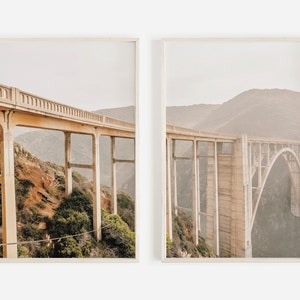 Set of 2 California Prints, Coastal Wall Art, Bixby Bridge, Big Sur Wall Art, Beach Decor, Ocean Print, Downloadable Prints, Printable Art