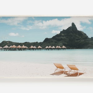 Samsung Frame TV Art, Bora Bora Photo, French Polynesia Art for Frame TV, Beach Huts Photo, Bora Bora Travel Print, Tropical Island TV Decor