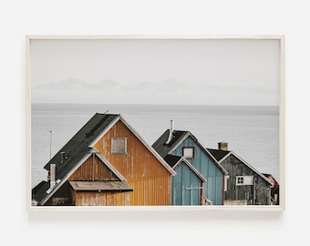 Icelandic Village Print, Iceland Print, Nordic Houses, Nordic Village Print, Iceland Wall Art, Nordic Architecture, Downloadable Print