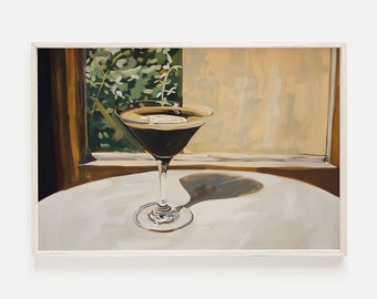 Espresso Martini Wall Art, Classic Cocktail Decor, Bar Cart Poster, Espresso Painting, Martini Kitchen Art, Espresso Martini Digital Art