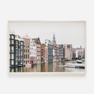Canal House Wall Art, Amsterdam Print, Netherlands Photography, Floating Homes Print, City Wall Art, Amsterdam Netherlands Printable
