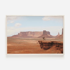 Cowboy In Monument Valley, Western Home Decor, Utah Landscape Poster, Monument Valley National Park, Utah Desert Printable, Rustic Western