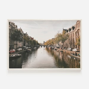 Amsterdam Canal, European City, Travel Wall Art, Amsterdam Print, Canal Photography, Amsterdam Scenery, European Landscape, Digital Print