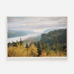 Impresión de paisajes de otoño de Nueva Inglaterra, cartel con vistas al río, fotografía de Nueva Inglaterra, árboles de otoño imprimibles, arte digital del bosque, Nueva Inglaterra