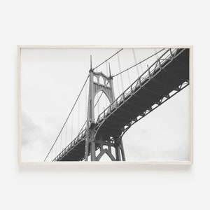 NYC Bridge Photography, Black White Bridge Decor, Modern Apartment Art, Minimalist Bridge Art, Industrial Poster, Bridge Home Decor