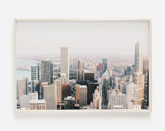 Chicago Wall Art, Chicago Skyline Poster, Chicago Art Print, Chicago Decor, Chicago Travel Poster, Chicago Gifts, Chicago Poster Print