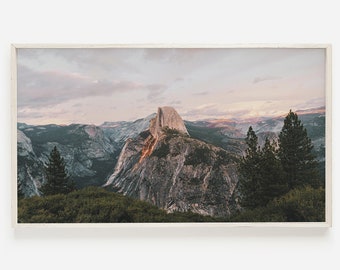 Samsung Frame TV Art, Yosemite Mountains Photo, Mountain Sunset, Mountain Art for Frame TV, Yosemite Half Dome Print, Samsung Art Download