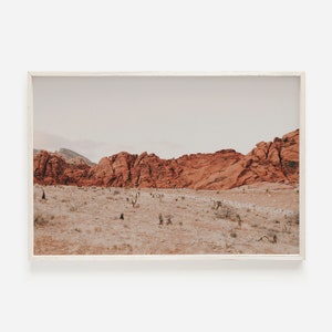 Red Rock Canyon Wall Art, Nevada Desert Landscape, Red Rock Mountains, Desert Digital Art, Nevada Scenery Print, Desert Home Decor