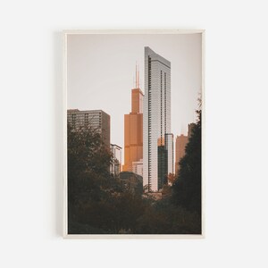 Chicago Skyline Art, Cityscape Photography, Chicago Skyscapers, Urban Scenery, Illinois Wall Art, Chicago Printable, City Architecture Photo