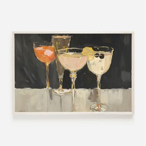 Bellini Cocktail Print, Letni wystrój koktajlowy, Plakat z drinkami w barze, Prezent dla miłośnika koktajli, Sztuka ścienna do kuchni, Wystrój baru Bellini, Styl vintage