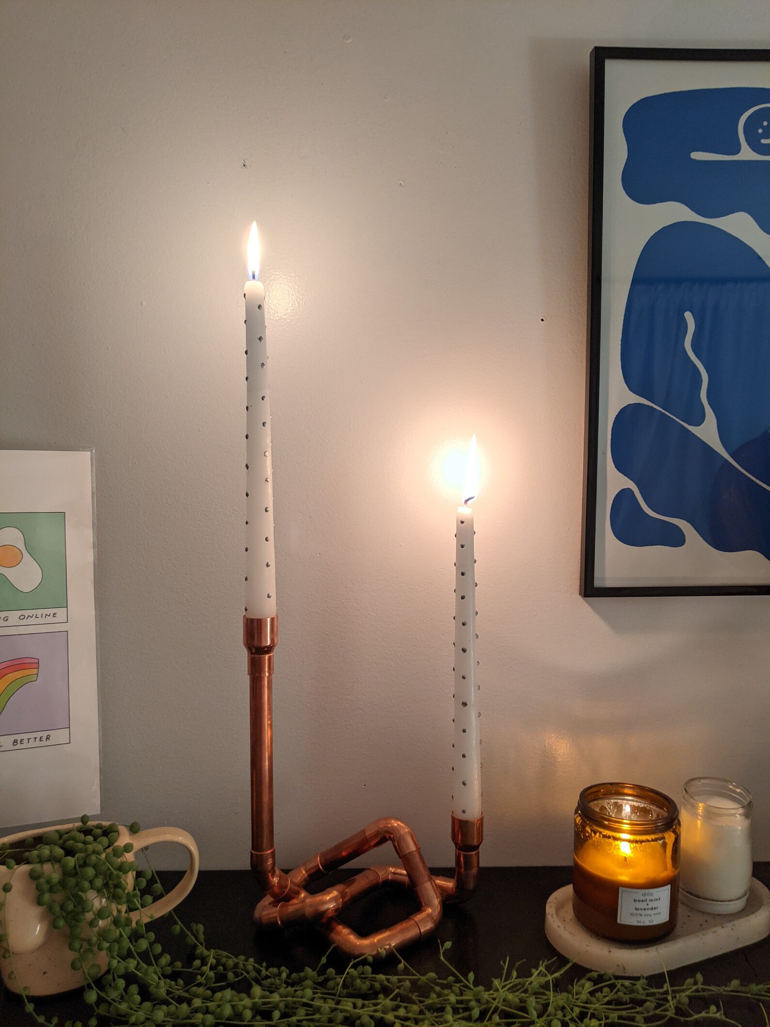 Copper Pipe Knot Candle Holder Etsy