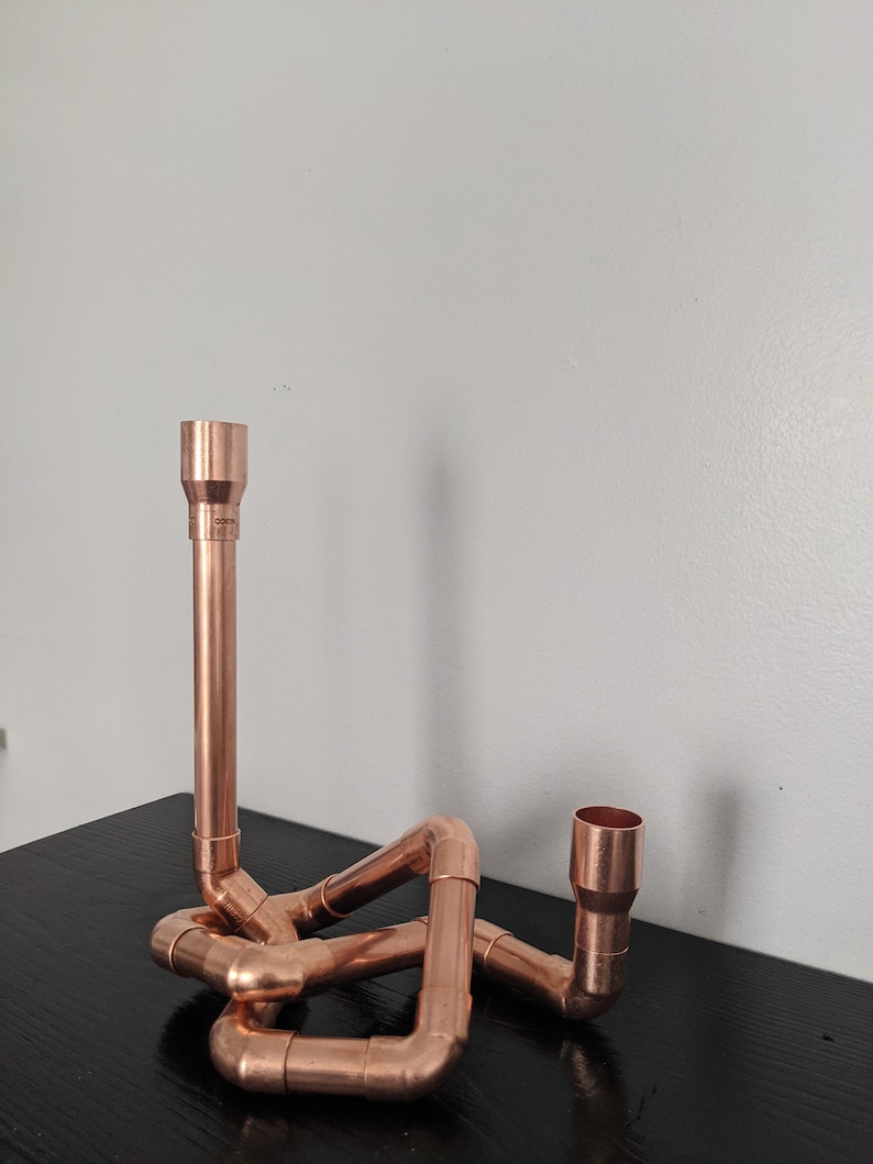 Copper Pipe Knot Candle Holder Etsy