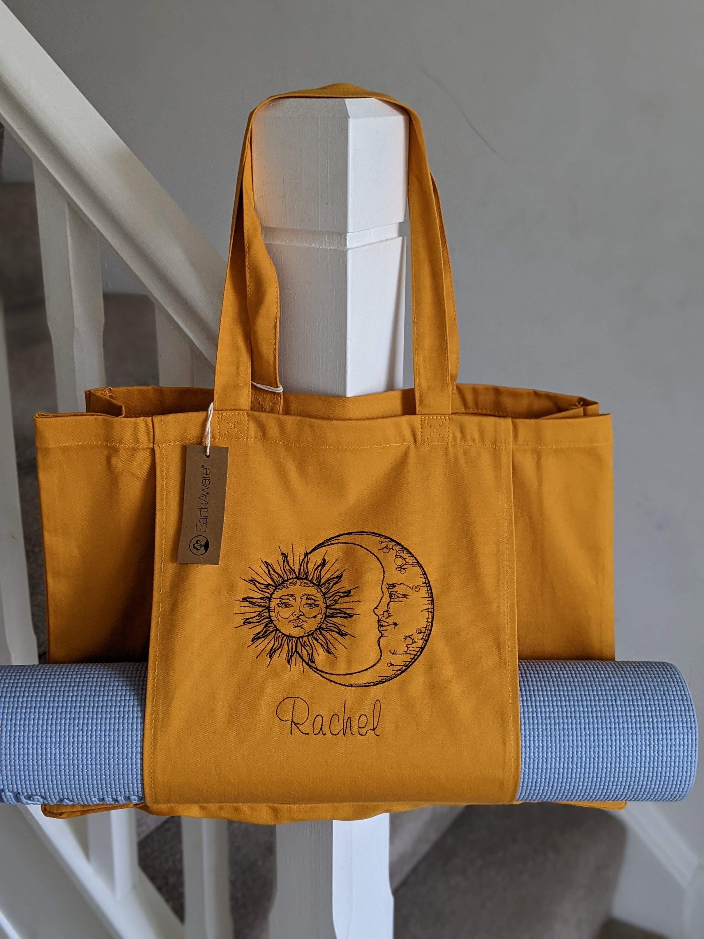 Meditation Yoga Canvas Cotton Tote Bag/yoga Mat Bag/custom Gym Bag/yoga Pilates  Mat Bag/yoga Bag With Mat Holder/fitness Gift 