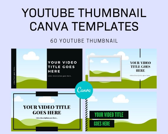 YouTube Thumbnail Canva Templates 60 Youtube Thumbnail Etsy