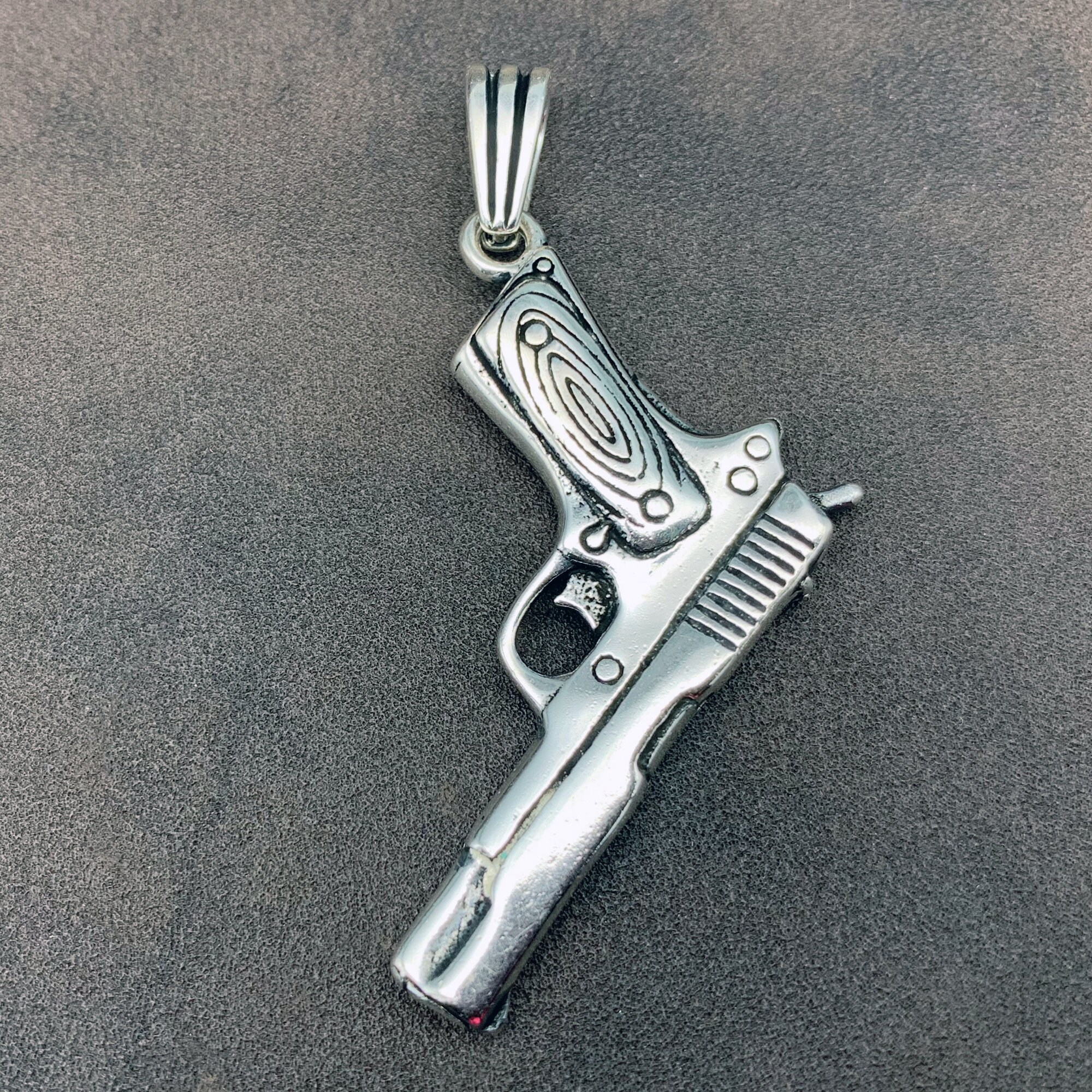 925 Sterling Silver Glock Pistol Pendant Necklace Solid Etsy UK