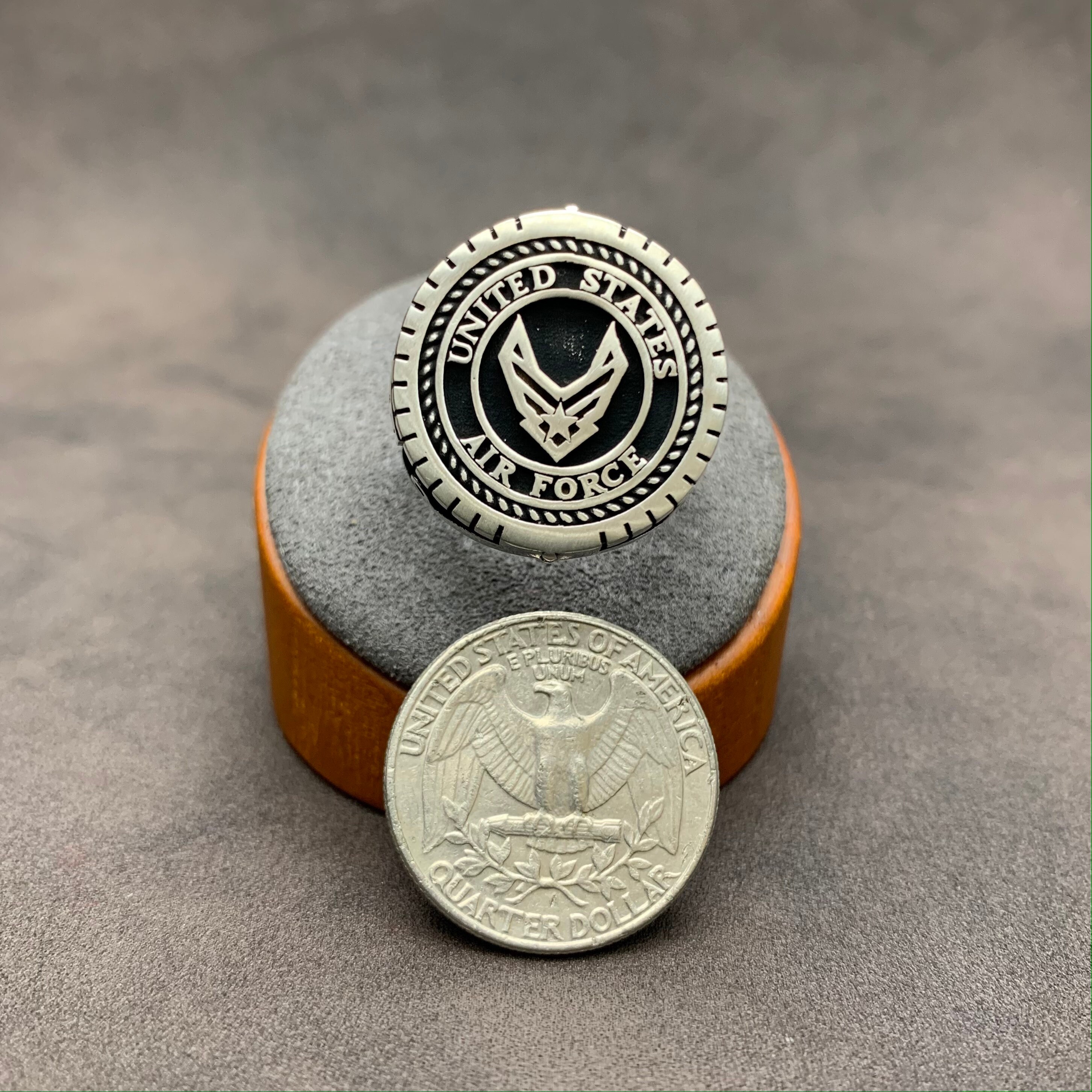 925 Sterling Silver Air Force Ring. US Air Force Ring W Medium Band ...