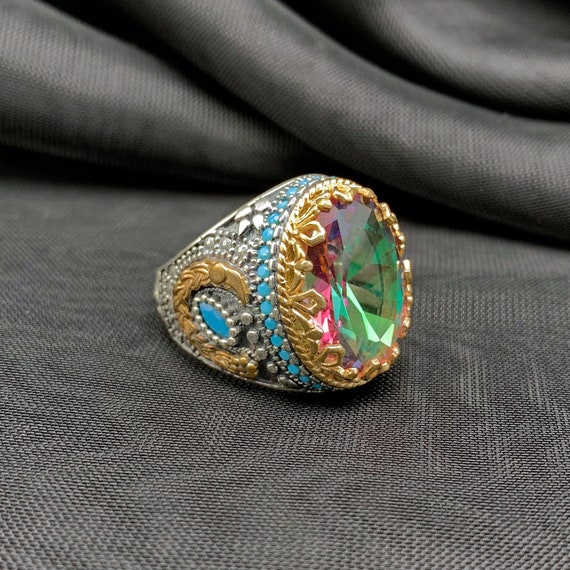 Men's Fancy Statement Ring With 10ct Personalized (LC) Birthstone In Gold |  Factory Direct Jewelry