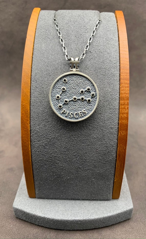 925 Sterling Silver Pisces Pendant Chain. Double sided the Fish Pendant. Zodiac Signs Necklace. Horoscope Sign Pisces Symbol. Solid Silver Etsy