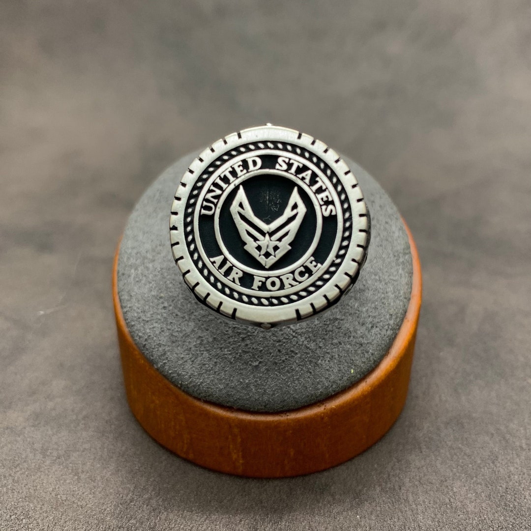 925 Sterling Silver Air Force Ring. US Air Force Ring W Medium Band ...