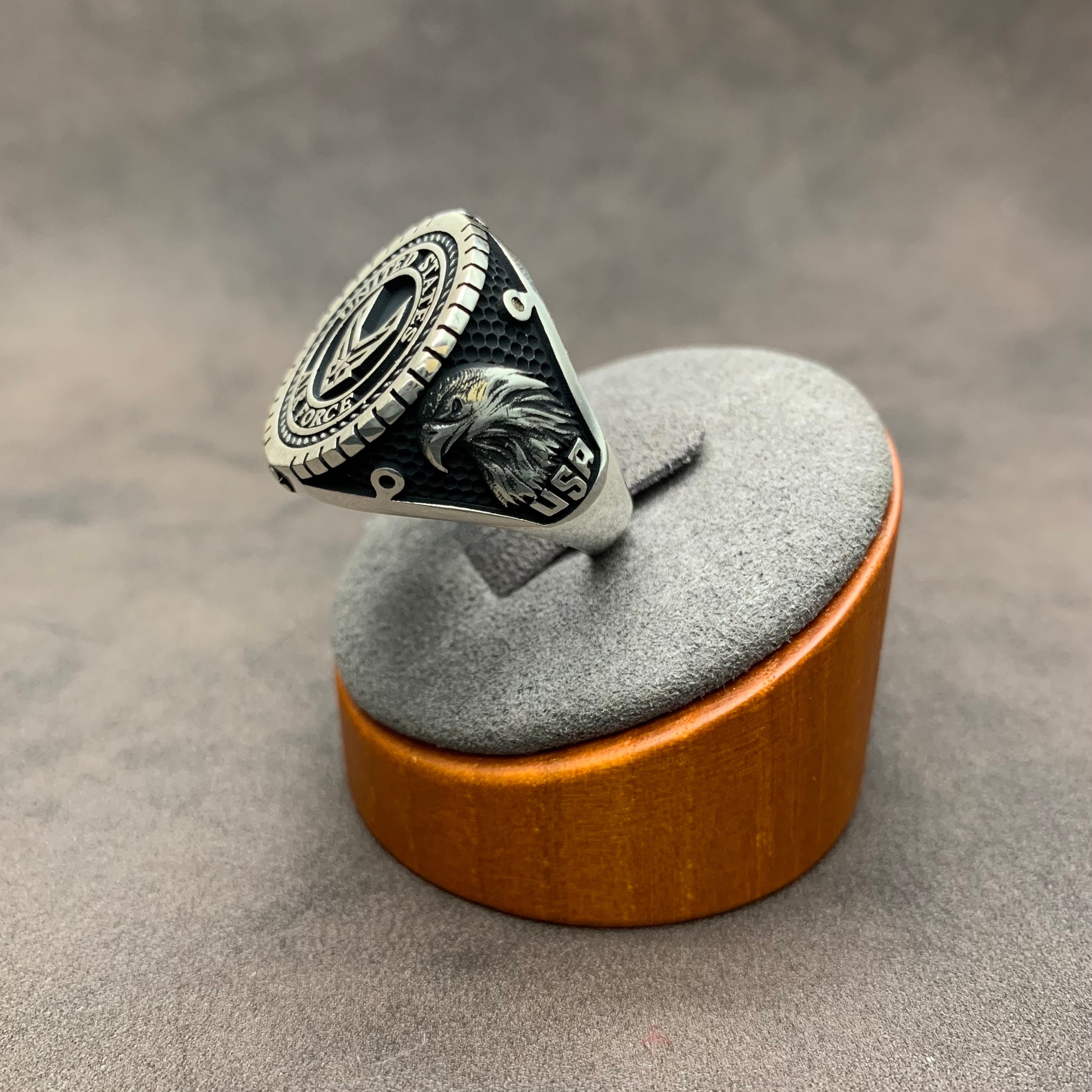 925 Sterling Silver Air Force Ring. US Air Force Ring W Medium Band ...
