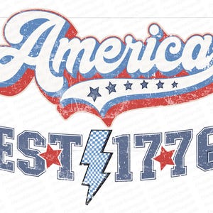 アメリカ設立1776年 レトロな風合いのチェッカー柄 稲妻 Png、アメリカ合衆国 Png、独立記念日 Png、アメリカの愛国心 Png、アメリカンガールシャツ