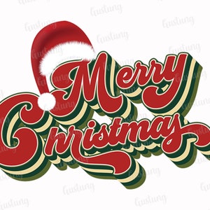 Disegni di sublimazione di Natale Png, Retrò Buon Natale Png, Retro Natale png, Disegni Png Natale