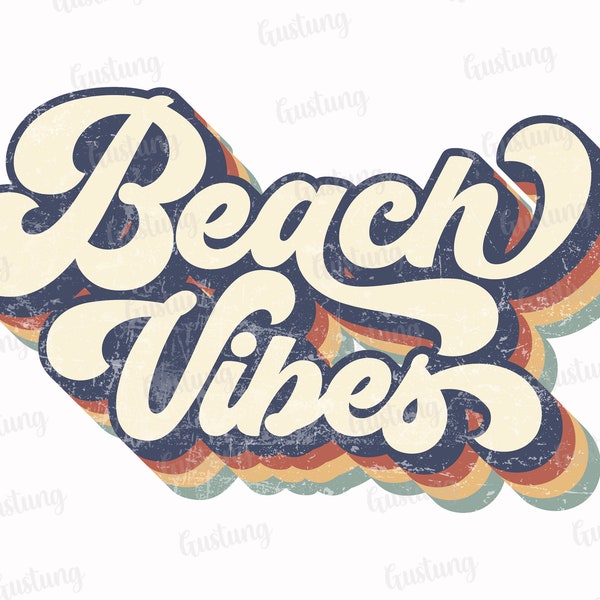 Beach Vibes Sublimation PNG, Retro Sublimation Designs, Sublimate PNG