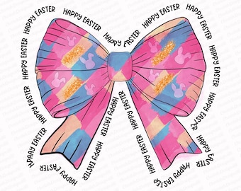 Coquette Bow Easter Glitter Brushstroke, Brushstroke Easter Png, Coquette Bow Png, Easter Png, Girls Easter Png, Sublimation Design, Png