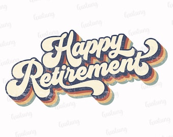 Happy Retirement Retro-sublimatie-png (digitale download)