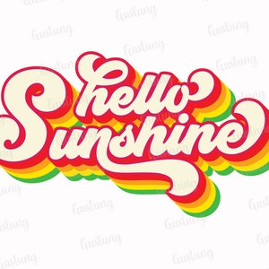 Bonjour Sunshine Sublimation PNG, Retro Sublimation Designs, Sublimer PNG