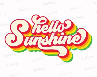 Hello Sunshine Retro Sublimation PNG (Digital Download)