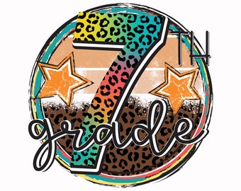 7Th Grade Png, Seventh Grade Png, First Day Of School, Back To School Png, Sublimation Download