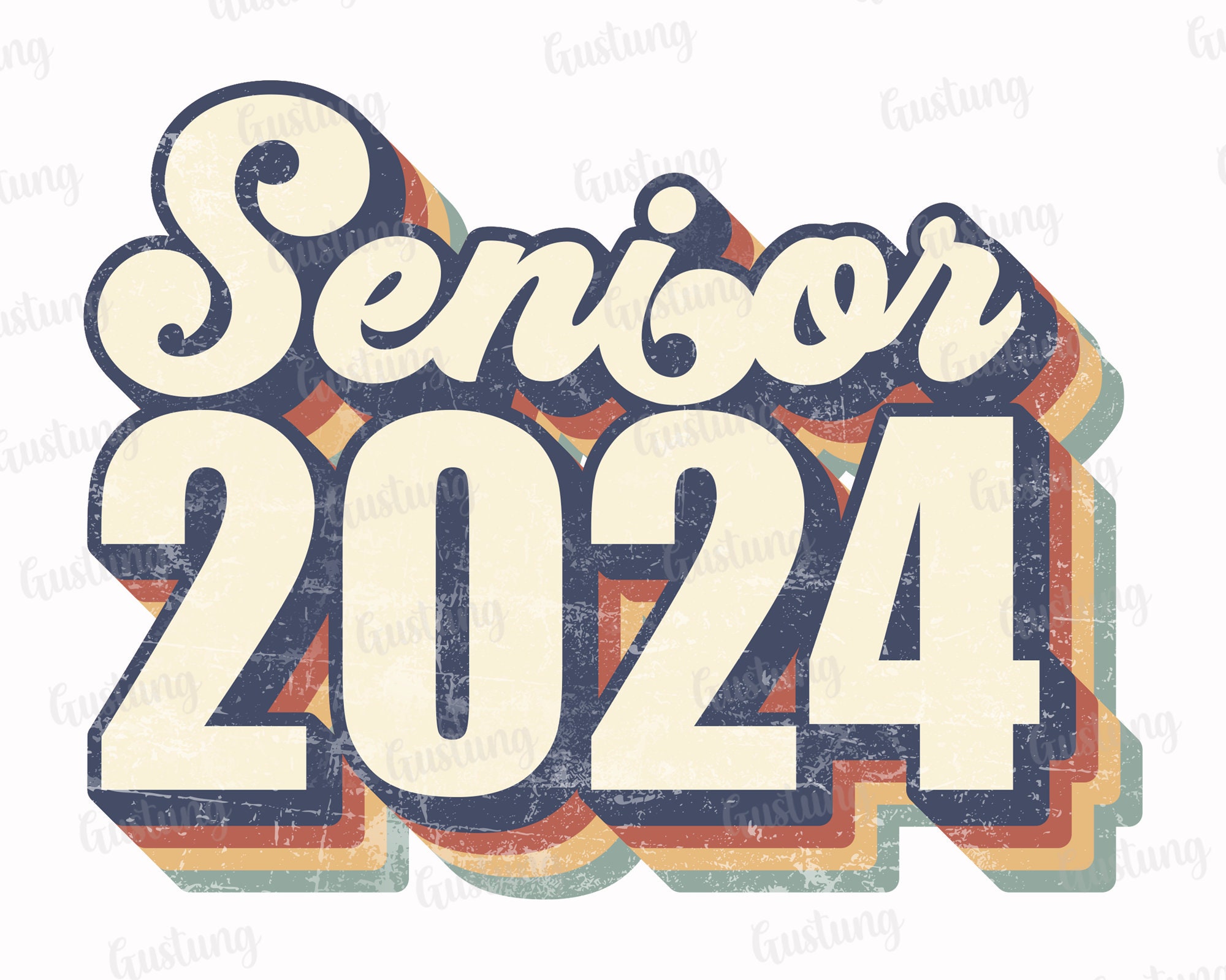 Senior 2024 Sublimation PNG Retro Sublimation Designs Etsy