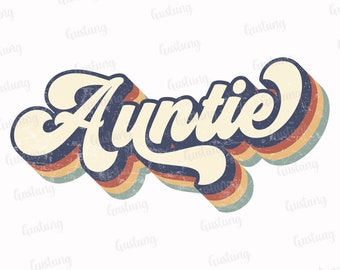 Retro Auntie Sublimation Design PNG (Digital Download)