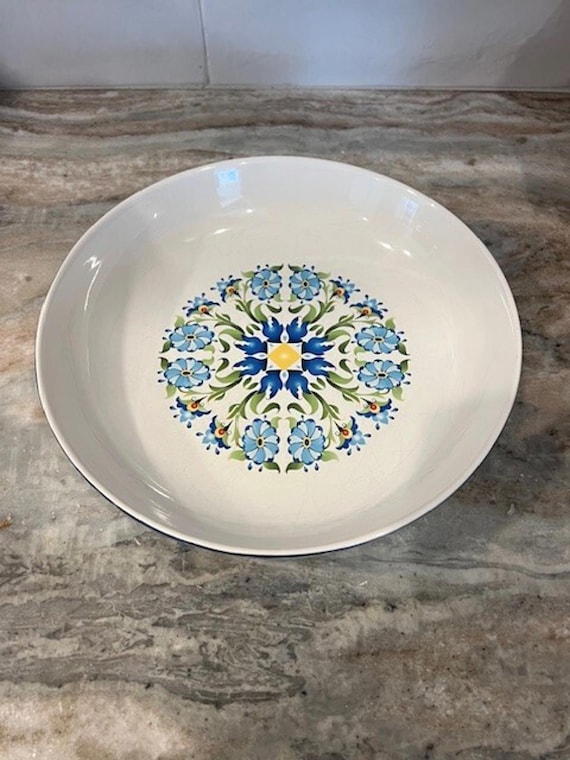 222 Fifth Tunisia Porcelain Floral Serving Bowl 2” Tall