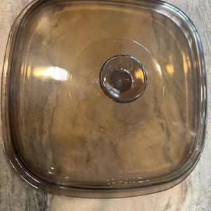 Pyrex Glass Cookware Lid - Square, Transparent Brown A-12-C 10.5&quot;