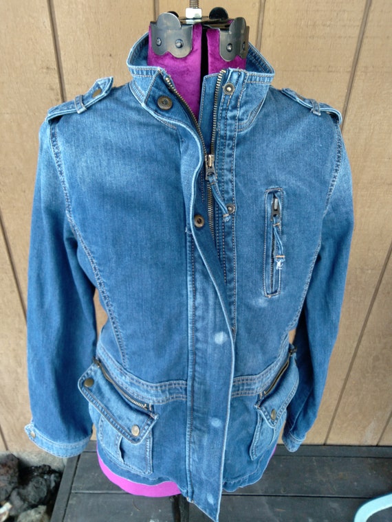LUCKY Brand Denim Moto Jacket Zip Snap As-Is VINTA