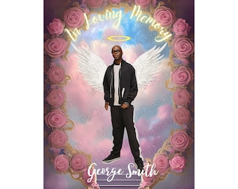 İn Loving Memory PNG, Pink Rose Heaven gate Stairway Memorial Background Blue Sky Background, , Funeral Card, Rip png, shirt Template blue