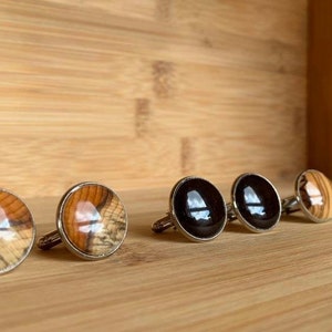 Wooden cufflinks / handmade / wood inserts