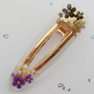 LGBTQ+-haarclip met bloemen - harsbloem en hartspeldje, subtiel coming-outcadeau - hars Pride Parade-accessoire