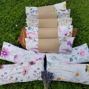 Mascarilla de ojos de lavanda: Almohada relajante con peso y aroma floral de linaza