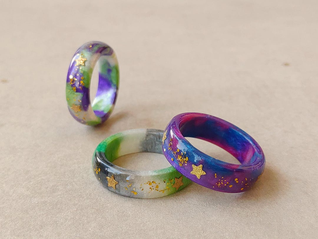 Galaxy Pride Ring - Space Parade Band - Subtle LGBTQ Celestial Resin ...