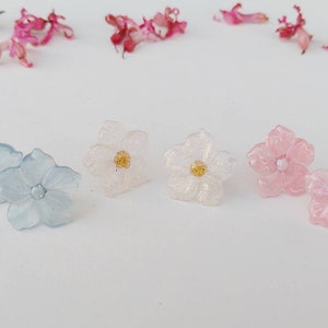 Cherry Blossom Earrings - Sakura Studs - Japanese Earrings - Kawaii Earrings