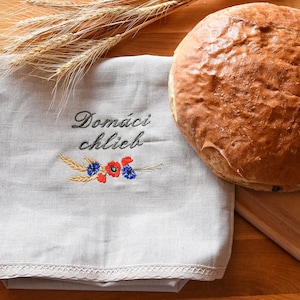 Custom Bread Bag - Linen Bread Bag - Personalized Bread Bag - Zero Waste Food Storage - Embroidered Bread Bag - Reusable Pastry Bag