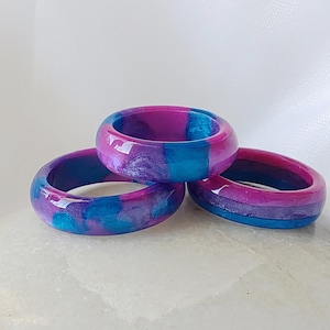 Bi Ring - Bisexual Pride Ring - Bisexual Jewelry - Bi Pride Jewelry - Resin Ring - LGBTQ Ring