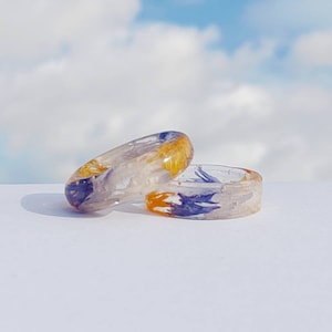 Aroace Ring - Aromantic Ring - Asexual Ring - Pride Ring - Resin Ring - Real Flower Ring - Dried Flower Ring