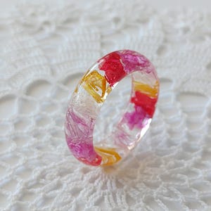 Lesbian Ring - Lesbian Jewelry - Pride Jewelry - Resin Ring - Real Flower Ring - Dried Flower Ring